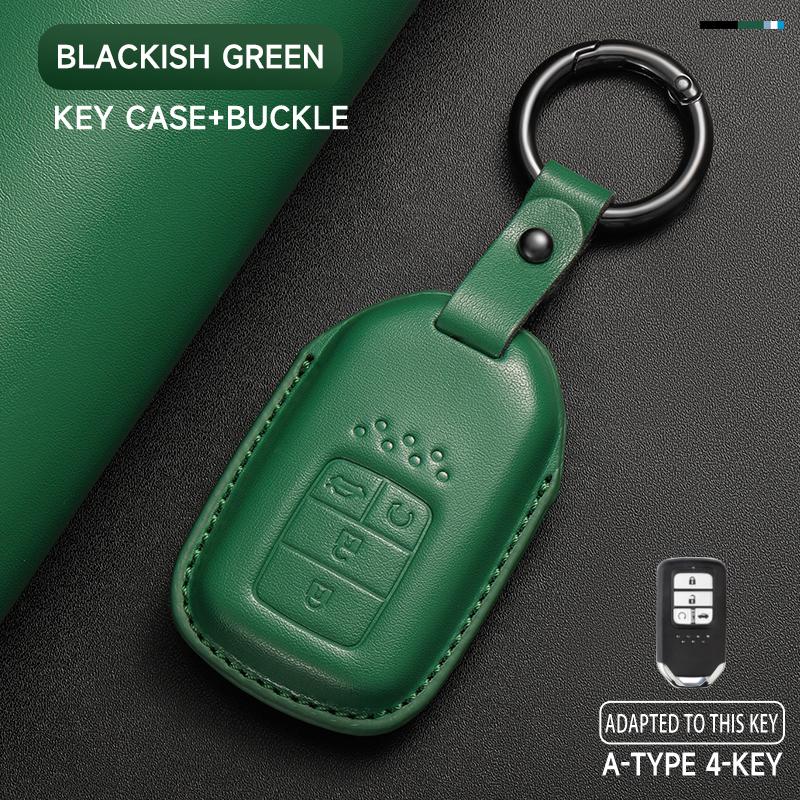 Genuine Leather Car Key Case Cover Key Bag For Honda Civic CRV XR-V Vezel Fit Jazz BRV BR-V City Protect Set Car Accessories