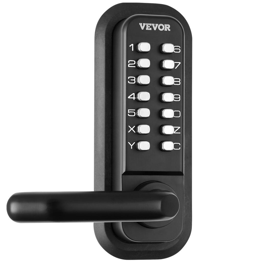 Mechanical Keyless Entry Door Lock, 14 Digit Keypad, Embedded Outdoor Gate Door Locks Set with Keypad and Handle, Water-proof Zinc Alloy, Easy to