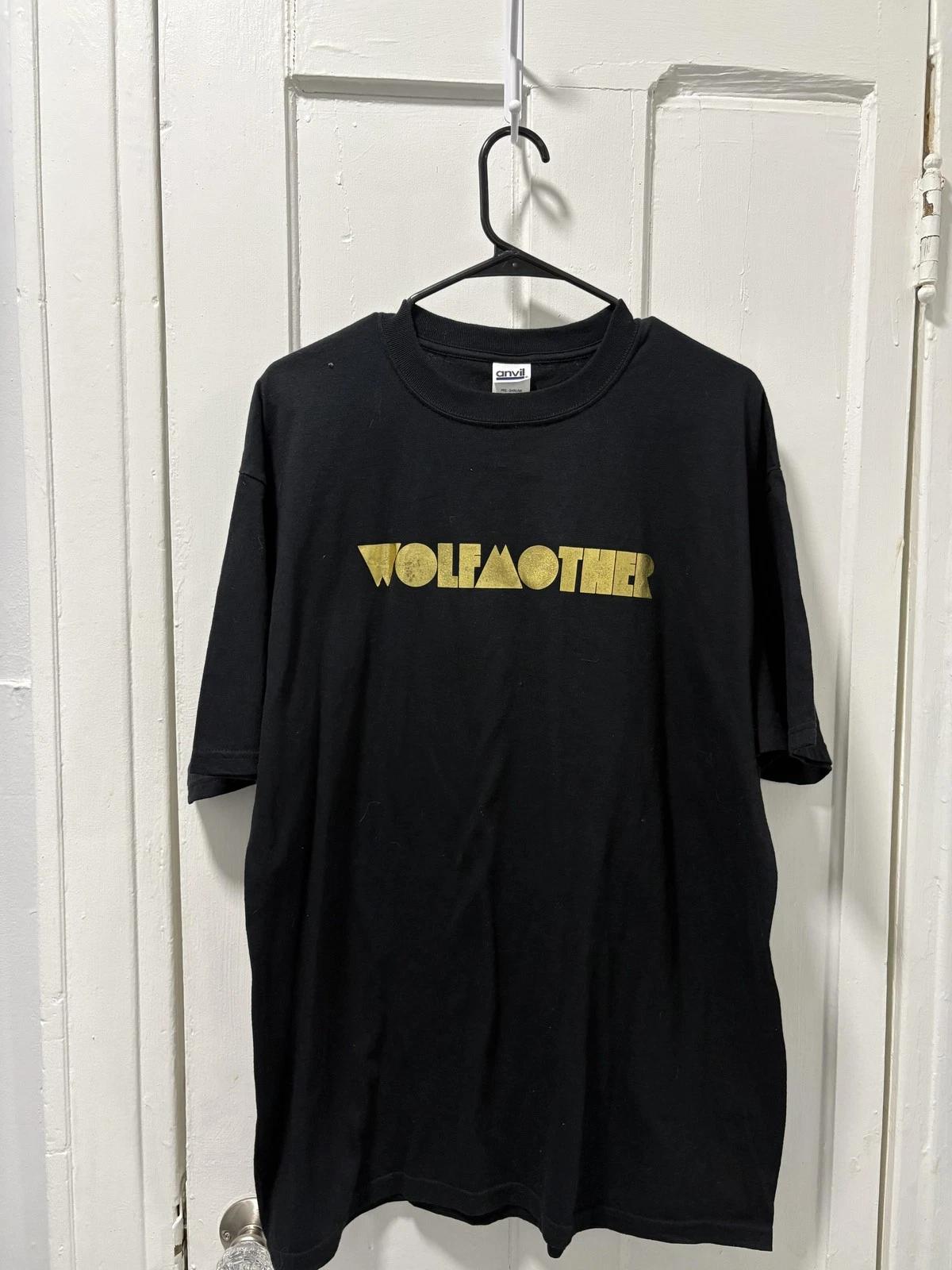 Wolfmother Shirt Mens XL Black Gold Logo Graphic Rock Band Music Tee Anvil 4XL