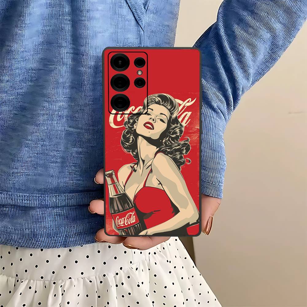 Logo C-Coca C-Cola Fashion Phone Case For Samsung S 24 Fe 25 Ultra Plus 20 Lite 21 30 22 23 24 22 Ultra 5G Fundas
