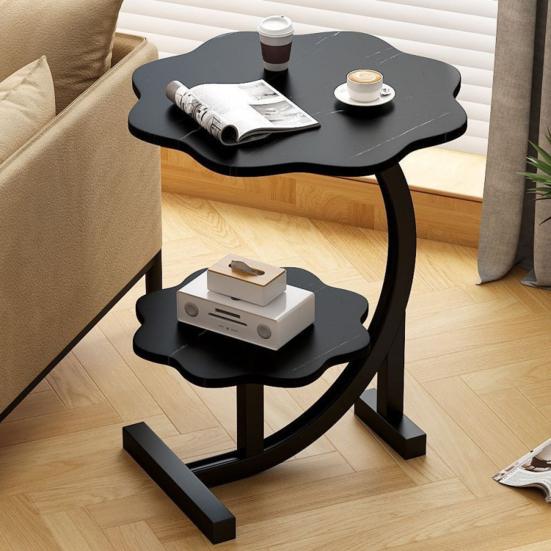C-shaped Side Table with Flower Shape Tabletop Office Living Room Bedroom 45659