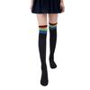 Women Girl Rainbow Stripe Tube Dress Over the Knee Thigh High Cosplay Socks
