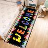 Colorful Letter Print Runner Rug Children's Soft Non-Slip Play Mat Fun Decor Learning Long Mat Graffiti Design Bedside Carpet