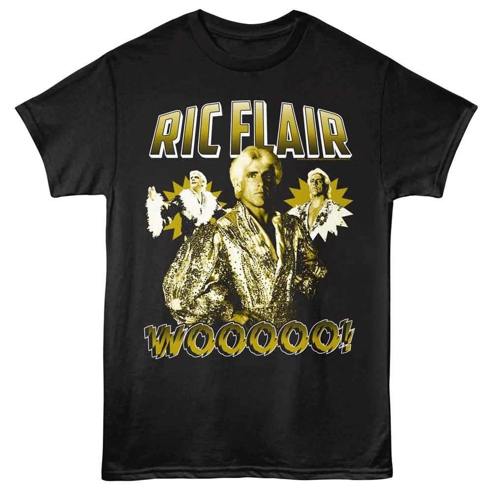 Ric Flair - Gold Wooooo - Front Print Short Sleeve Solid Children s T-shirt - Black 110