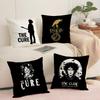 Vintage The C-Cure Rock Band Cushion Cover Soft Short Plush Pillow Cover Smooth Cozy Texture Aesthetic Cushion Case Home Decor