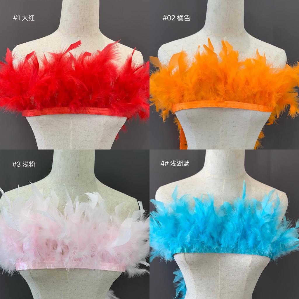 Buntes truthahnfederbesatz für Kostümdekoration Bühnenauftritt DIY Modeaccessoires
