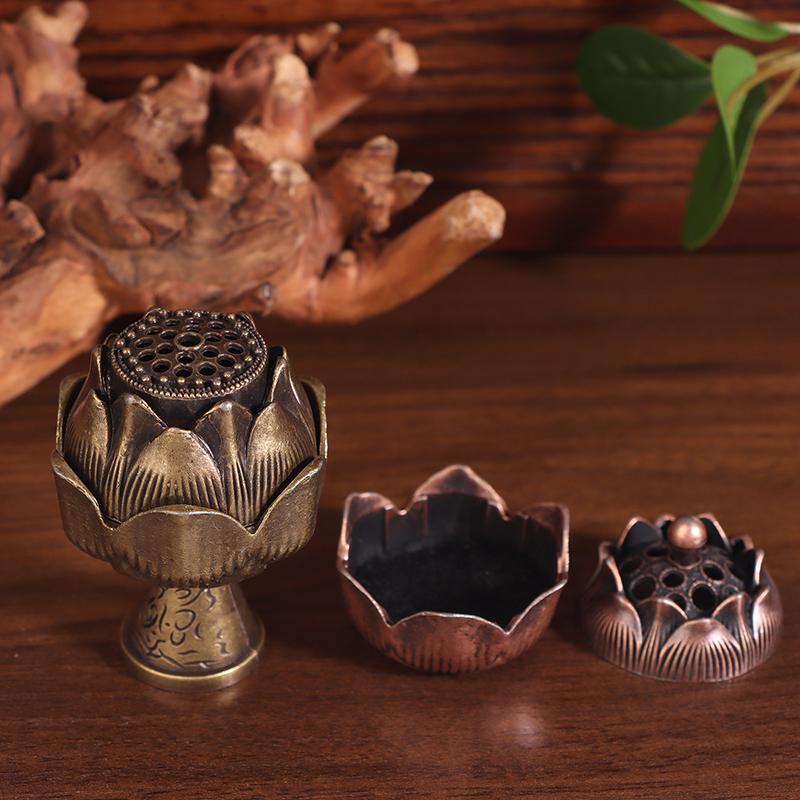 Alloy Lotus Incense Burner Lotus Incense Censer Archaic Copper Sandalwood House Furnishings Home Office Decoration