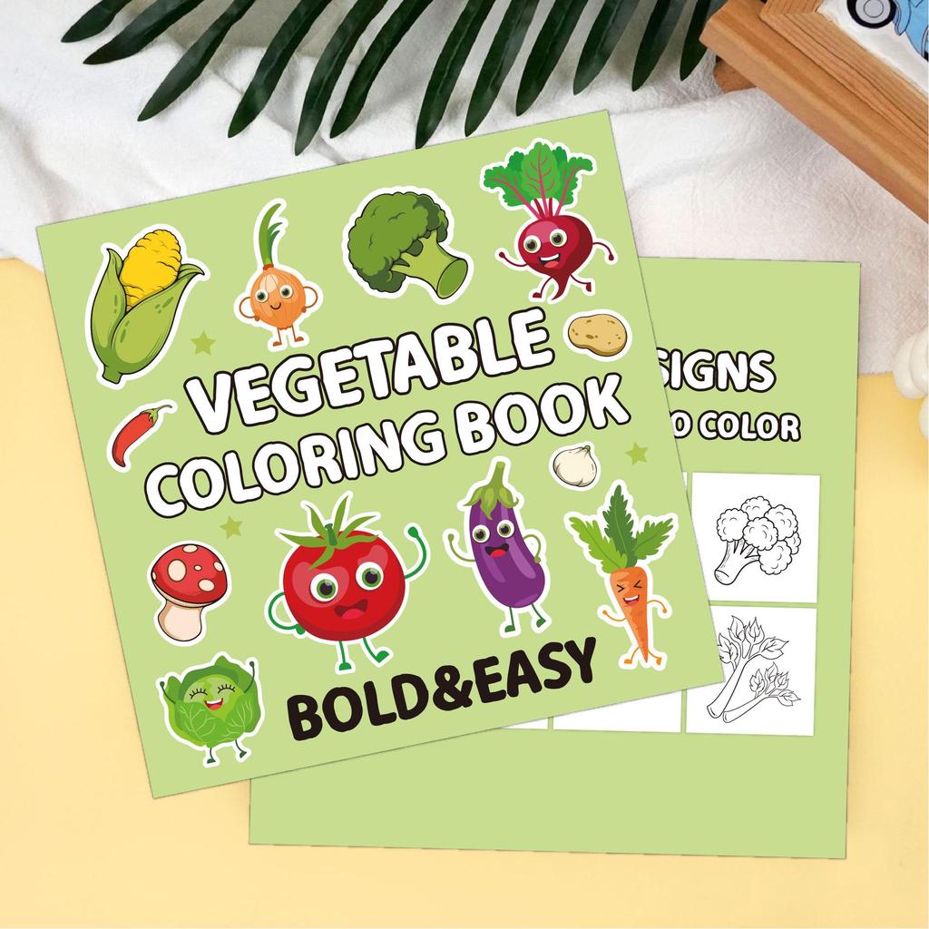 40-Page Fruit & Food Cartoon Doodle Coloring Book for Kids Aged 4+