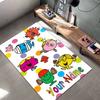 Mr Men Little Miss Benutzerdefinierter Namens Teppich für Wohnzimmer Schlafzimmer Zuhause Sofadekoration, Kinder Spiel rutschfeste Fußmatte