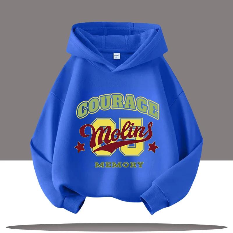 Autumn Winter Letter Print Kids Warm Children's Hoodie Kid Sport Sweatshirt Cartoon Boys Clothing Girls Long Sleeve Top