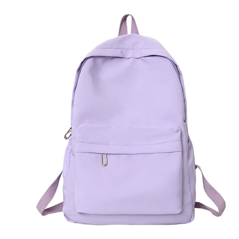 Simple Solid Color Casual Backpack Lightweight and High School Student Bag Multifunctional Backpack Suitable for Travel,School