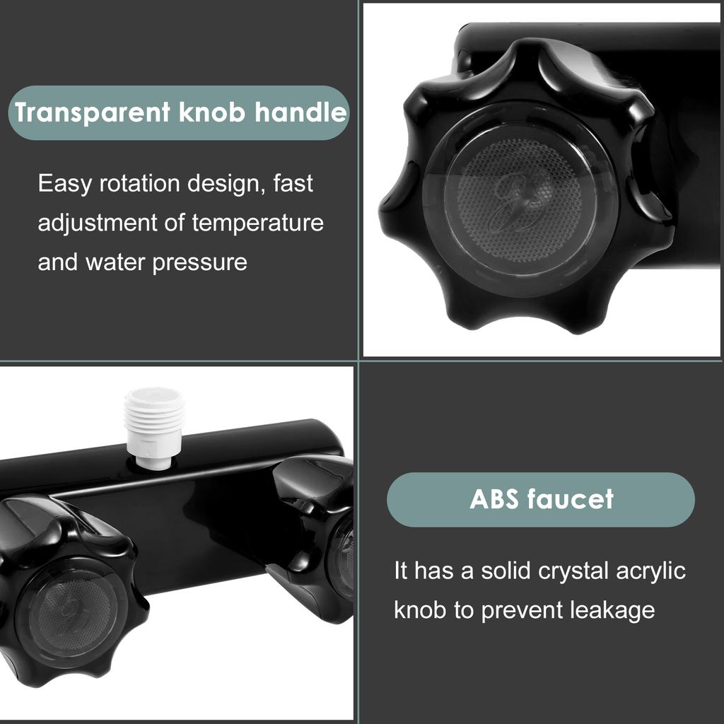 RV Shower Faucet Camper Shower Faucet Replacement 4" RV Shower Valve Diverter with Knobs for Outside and Inside Bathroom Shower