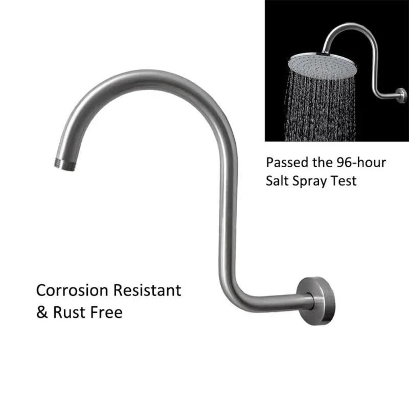 High Rise Shower Head Extension Arm10inch NPT Threads,Bathroom Accessories Compatible with Rain Shower