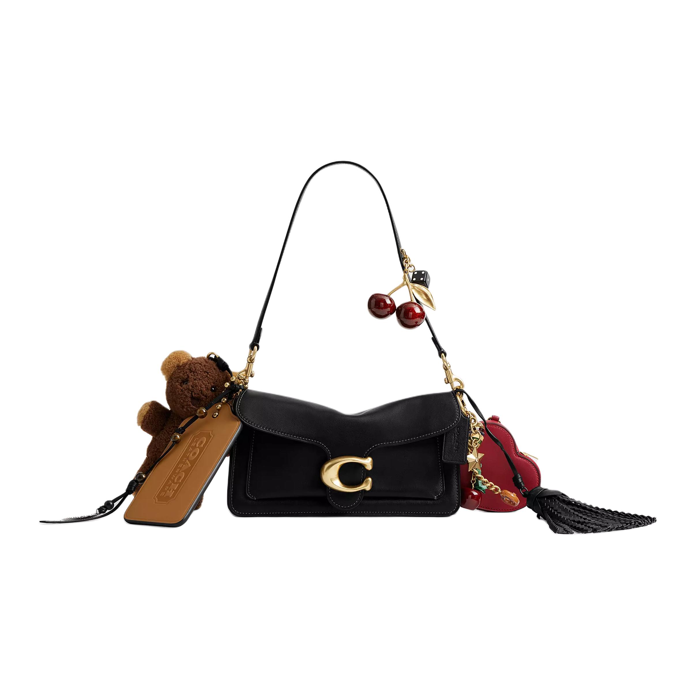 

Coach Tabby 26 Multi-Functional Pocket With Brand Logo Pendant Decoration Leather Crossbody Shoulder Bag Medium Women bags Brass Black CDQ13-B4M2 Basic Set (Bag+Dust Bag)