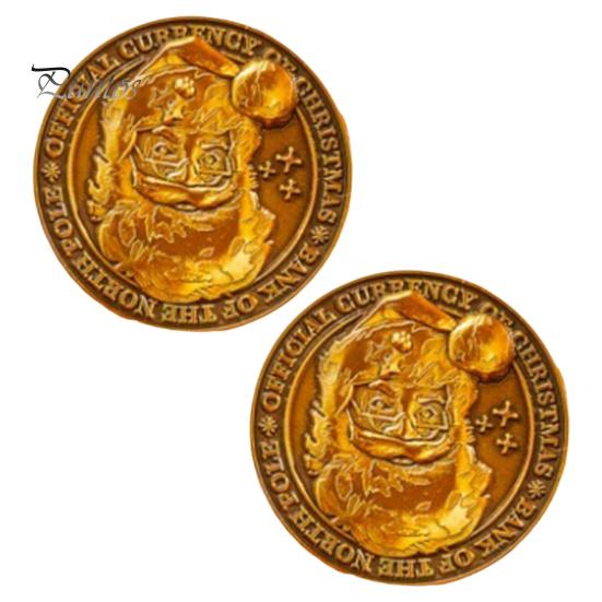 

1/2 шт. монета Санта-Клауса один полярный пенни резная рождественская металлическая медаль памятный медальон круглая коллекционная монета украшение для домашнего офиса стол 2pcs