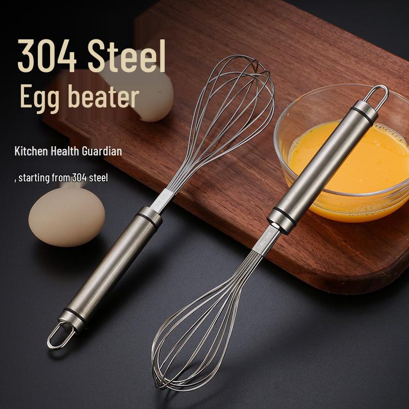 304 Stainless Steel Thickened Whisk & Hand Mixer for Dough/Eggs