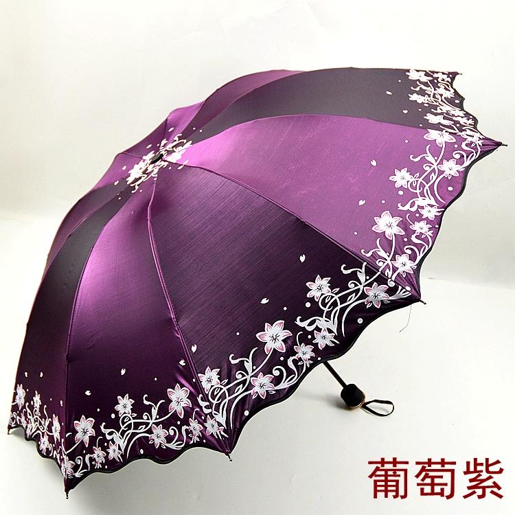 

Корейский ветровой двойной кружевной толстый черный пластиковый женский зонт от солнца, складной зонт двойного назначения с защитой от ультрафиолета.