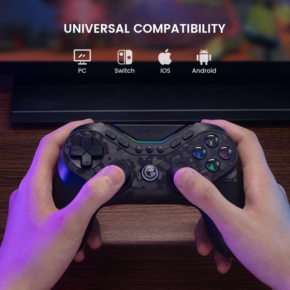 Bezdrátový gamepad GameSir Tarantula Pro s TMR 9 mapovatelnými Hallovými efekty RGB Kompatibilní s a Android Joystick, Tlačítka, Spouště, Osvětlení, Switch,