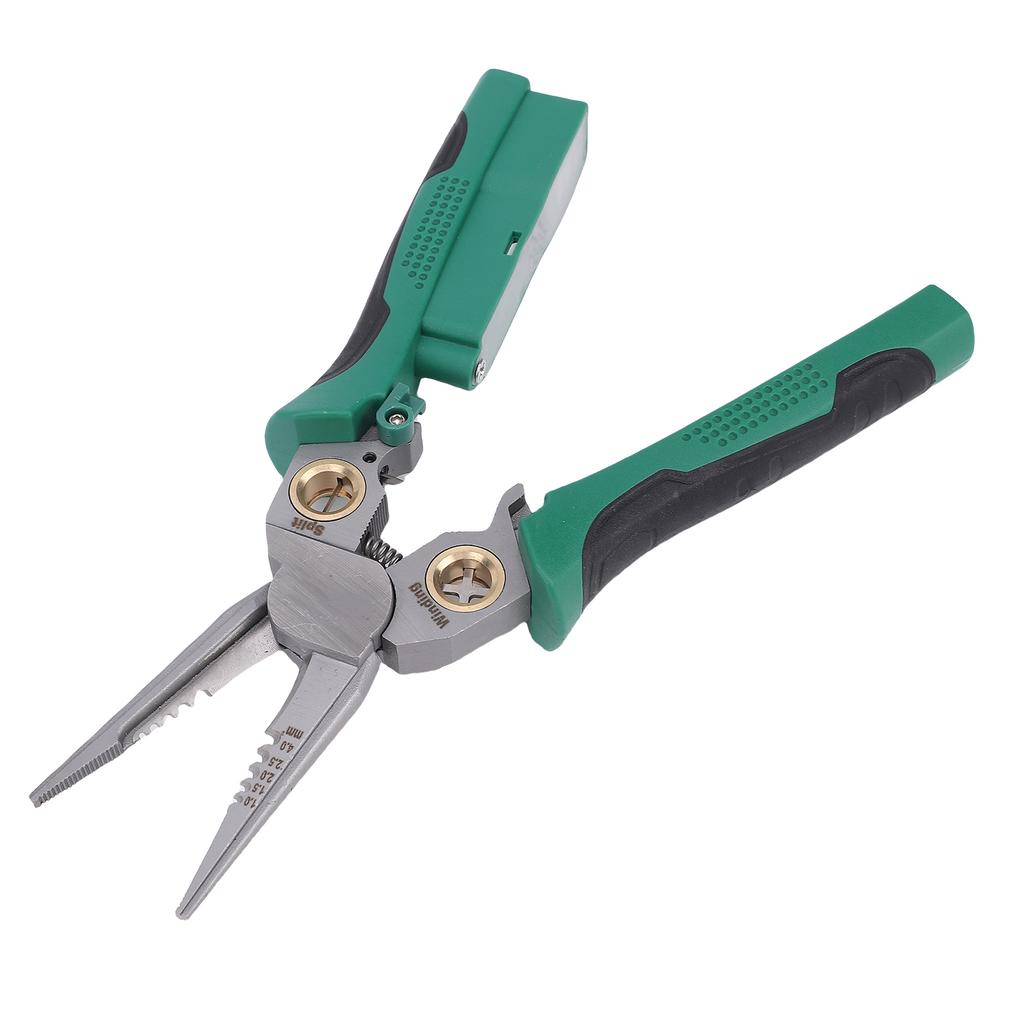 Electrical Pliers Multi Functional Wire Stripping Crimping Cutting Splitting Winding Pliers with Voltage Tester