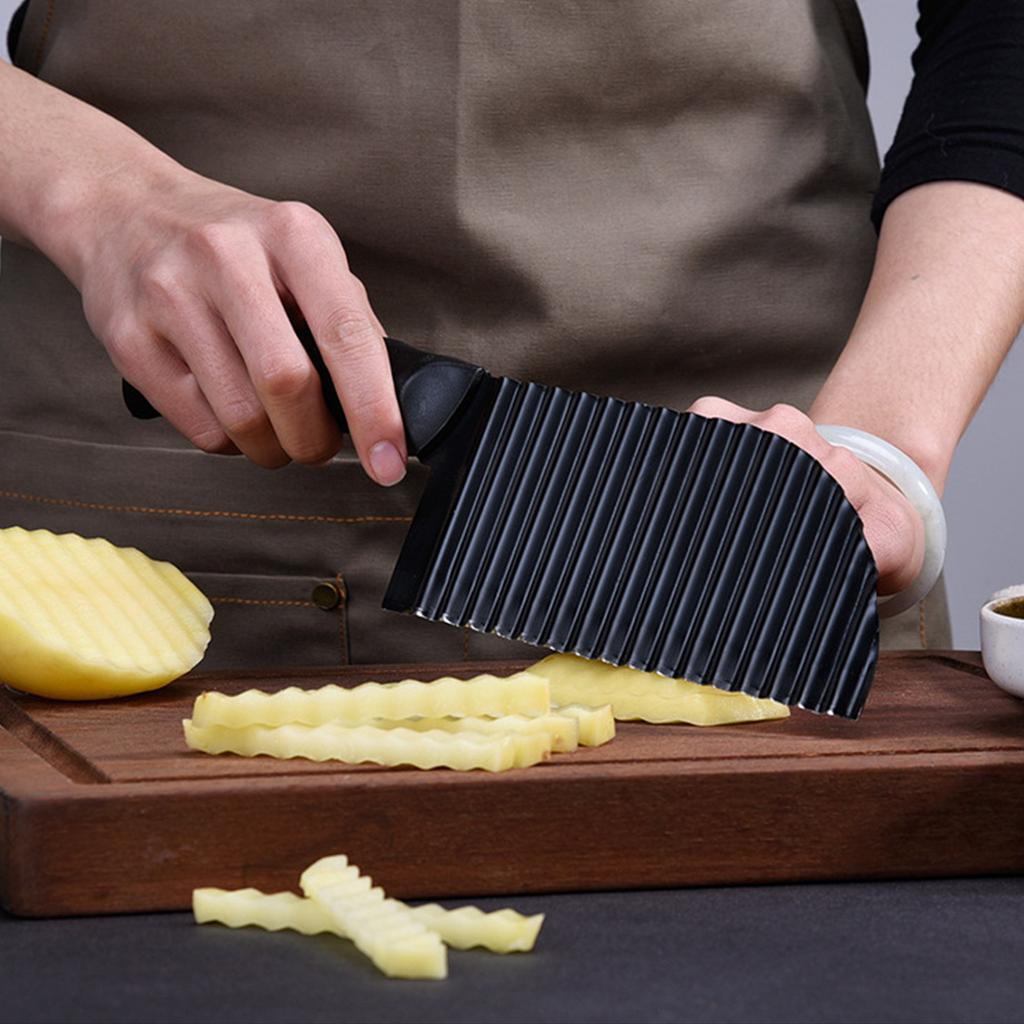 Crinkle Cutter For Veggies Potatoes, Crinkle Knife For Chopping Cucumber Carrot Fruit, Knife Stainless Steel For French Fries