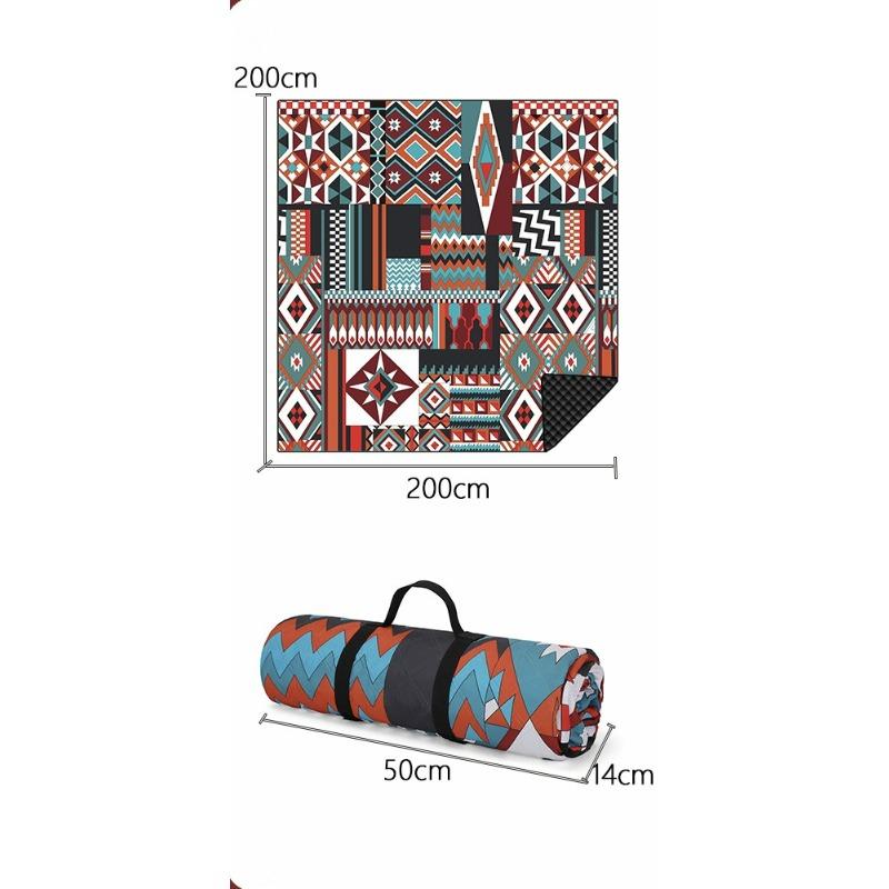

Vintage Thickened Wear-Resistant Waterproof Camping Cloth Moisture-Proof Boho Picnic Blanket Tent Mat 200cm*200cm
