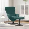 Egg Chair with Footstool Dark Green Velvet