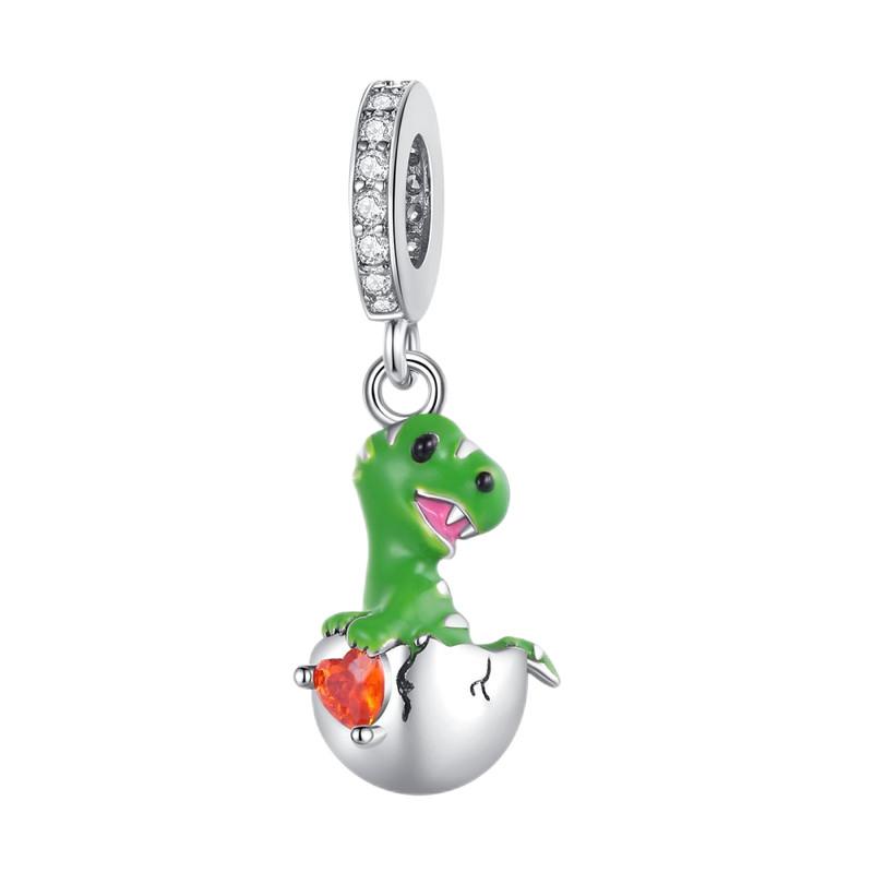 Grüne Farbe Charms Fit Armbänder 925 Silber Avocado Klee Perle Kaktus Chamäleon Zirkon DIY Schmuck Charme