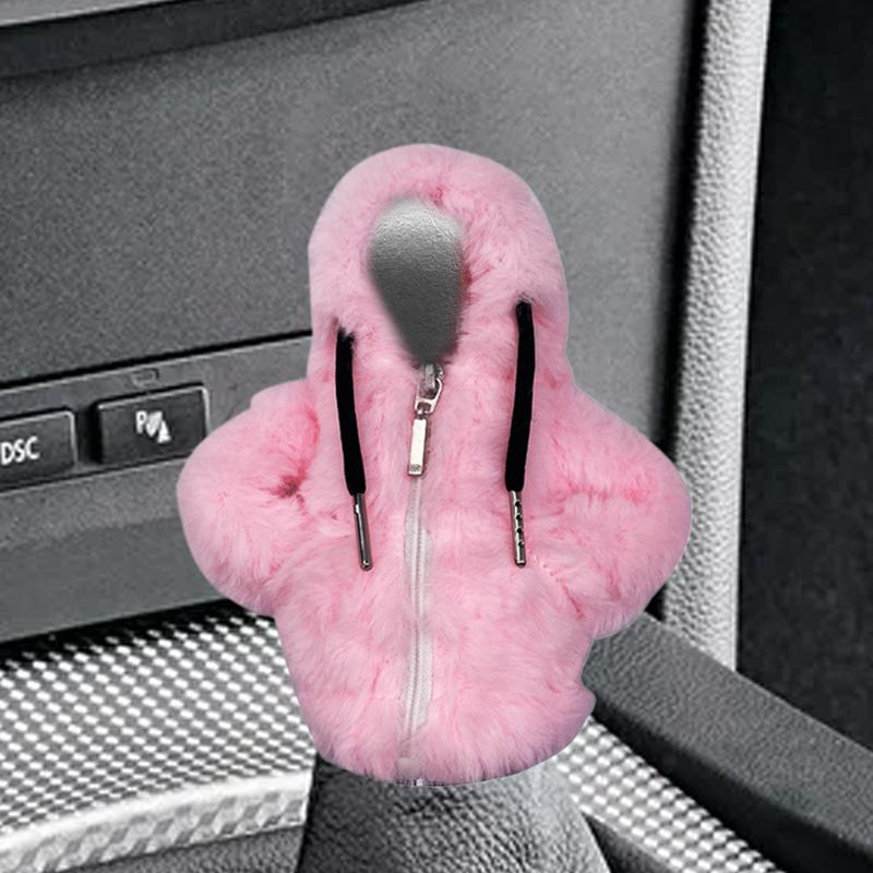 Gear Shift Hoodie Soft Plush Car Shifter Cover Cute Car Decor Automotive Interior Gadgets Shifter Stick Accessories For Manual