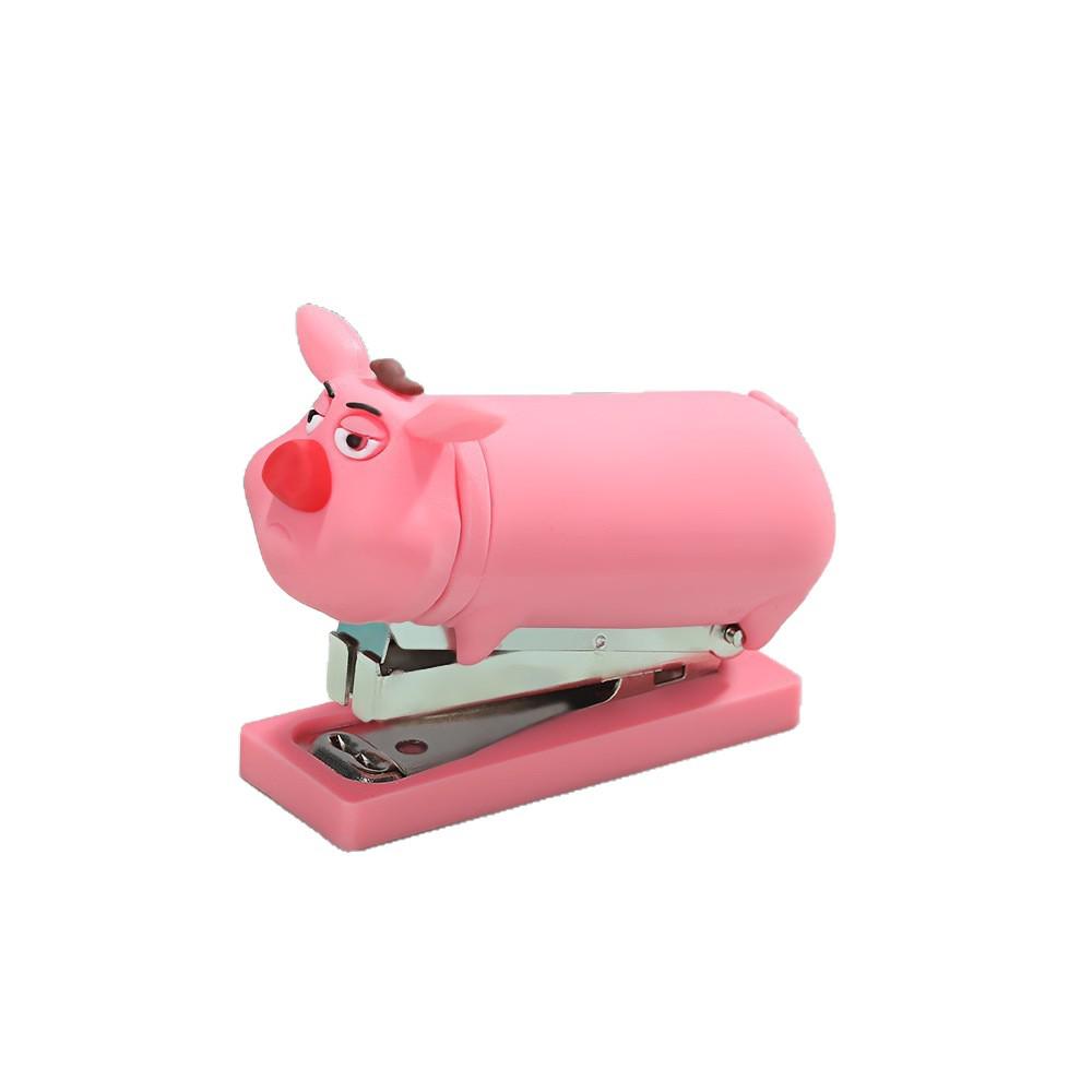 Cartoon Stapler and Staple Remover Set - Creative Desktop Ornament Doll Figure for Kids' Office Stationery.