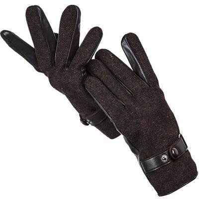 Upscale Men's Leather Gloves Sheepskin Outdoor Keep Warm Winter Cold Touch Screen Gloves 2010