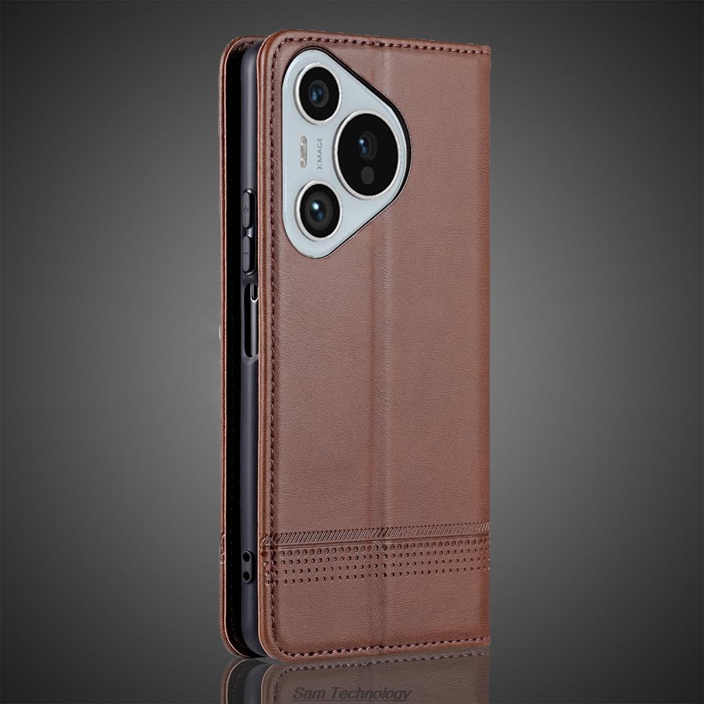 Deluxe Magnetic Adsorption Leather Fitted Case for Huawei Pura 70 Pura70 Flip Cover Protective Case Capa Fundas Coque
