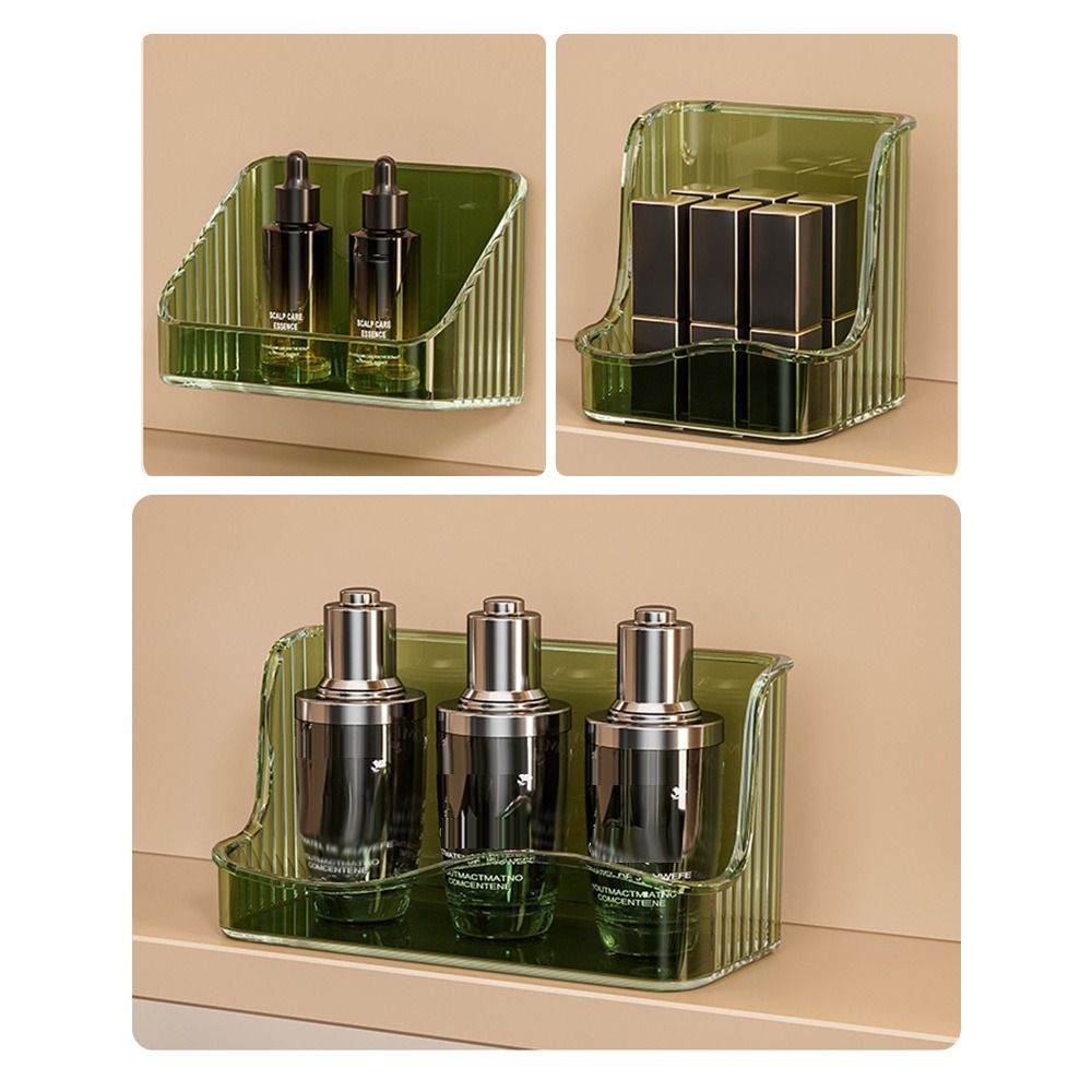 New Multifunctional Cosmetic Storage Box Cabinet Wall Mounted Oblique Desk Storage Organizer Transparent Bathroom Shelves Rack