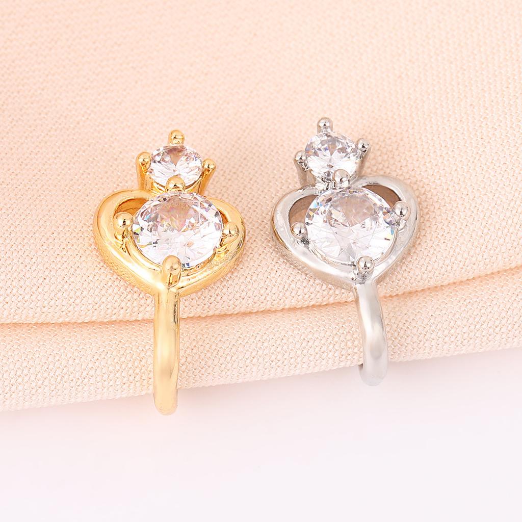 Fashion Creative Non-Piercing Nose Jewelry Women'S Zircon Heart-Shaped Fashion High-End U-Shaped Nose Clip Jewelry