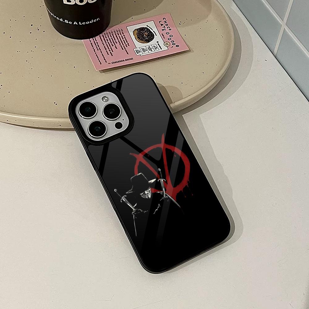 V For Vendetta Phone Case for Iphone 17 16 15 14 Air 13 12 11 Pro Max Mini Plus Fundas Shell PC+TPU Cover