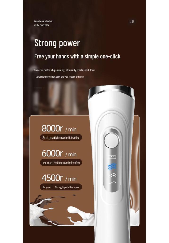 Compact Electric Handheld Milk Frother and Whisk