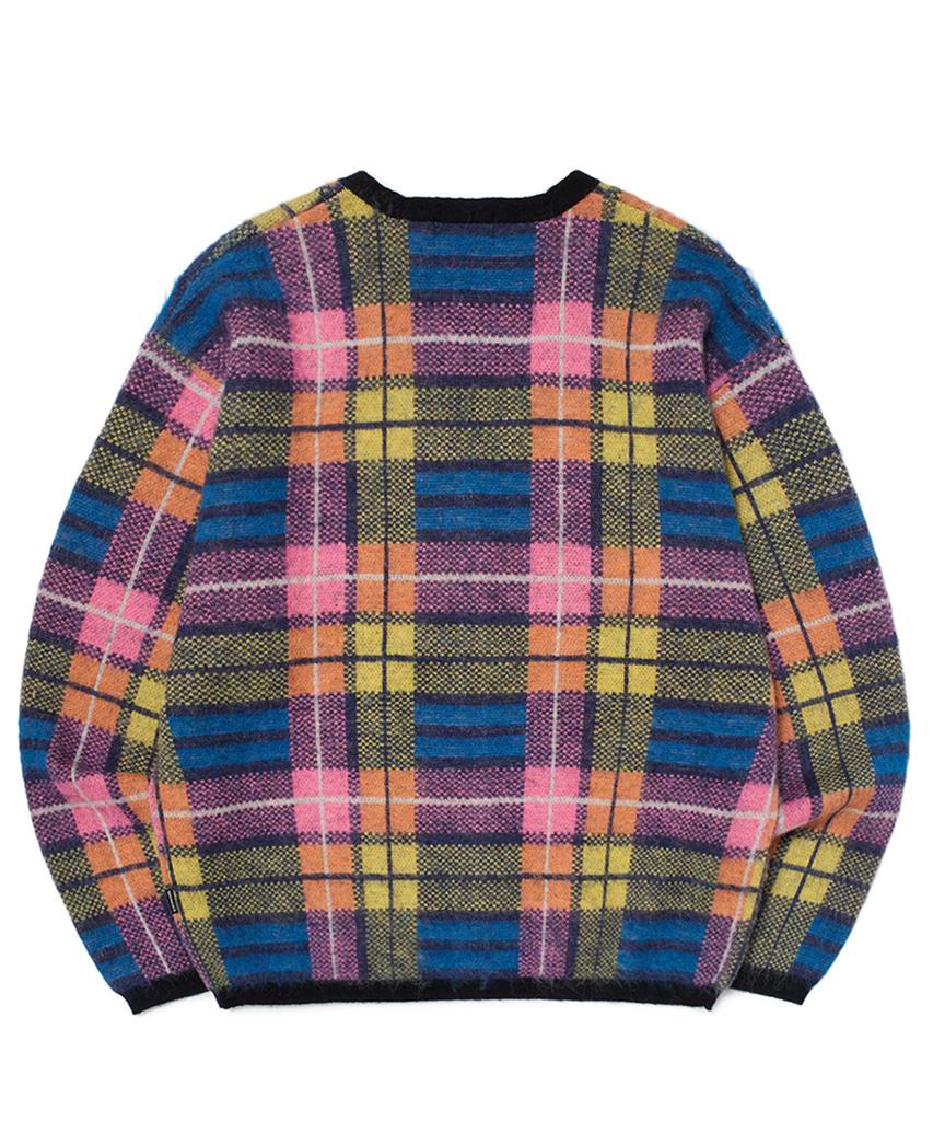 Wkndrs Checkered Fur Cardigan (Pink)