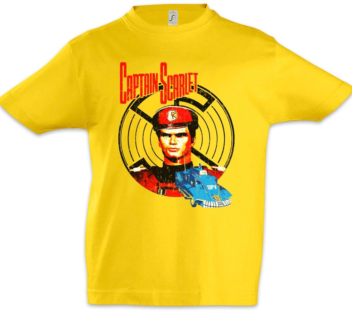 Captain Scarlet Kids Boys T-Shirt Retro and the Series Movie Nerd Mysterons- 110