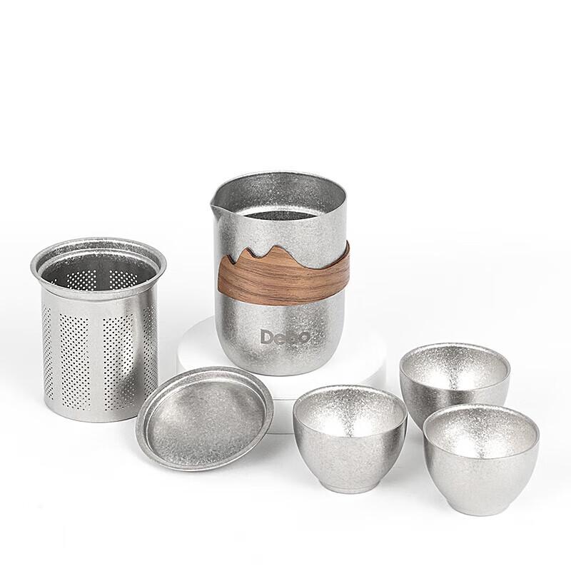 Debo Crystalline Titanium Tea Set (1 Pot, 3 Cups)