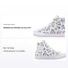 All Star Estampa Unicórnio Duráveis Cano Alto Lona Tênis Infantil Branco Azul A00927C