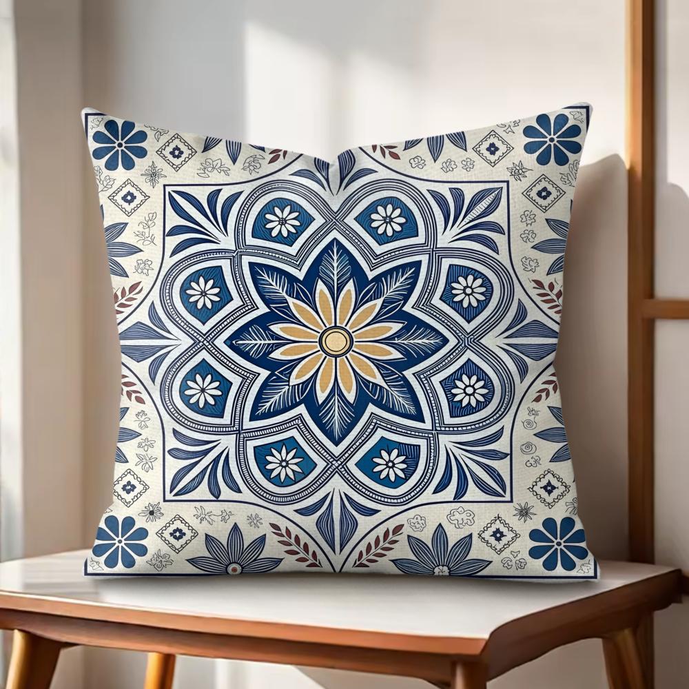 Resortstyle Patterns Cushion Cover Natural Linen Organic Fabric DoubleSided Printing Couch Pillow Covers Home Decor