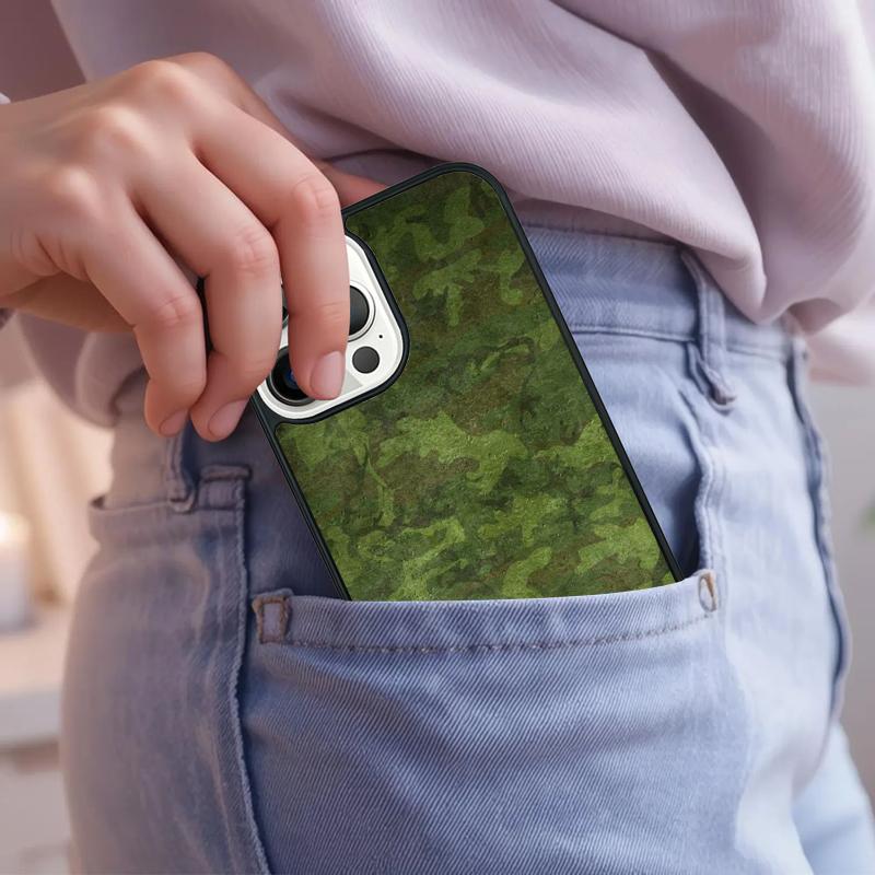 Green Camouflage Phone Case For iPhone 17 Air 15 16e 14 13 Pro Max Coque 12 11 Pro Max PLUS Cover