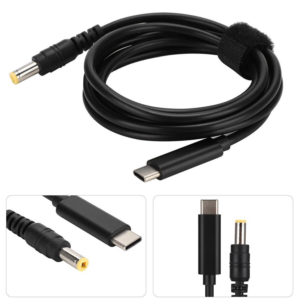 90W 19V 20V TypE C Male to 5.5mm x 2.5mm Male Straight Head Adapter Cable with PD Chip
