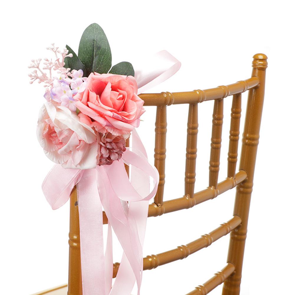 Artificial Chair Back Flower Never Wither Rose For Wedding Party Ceremony Reception Banquet Decor