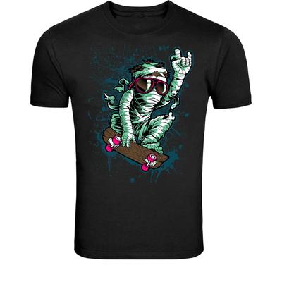 Skateboarding Mummy T-Shirt - Funny Halloween Skater Graphic Tee