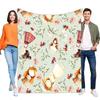 Cute Cartoon Floral Blanket Soft Cozy Throw for Kids, Lightweight Bed Sofa Cover, Perfect Birthday Gift for Children and Nursery