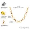 Chunky Chain Bracelet for Women, Adjustable Stainless Steel Thick Link Gold Plated Bracelets, Statement Jewelry Non Tarnish
