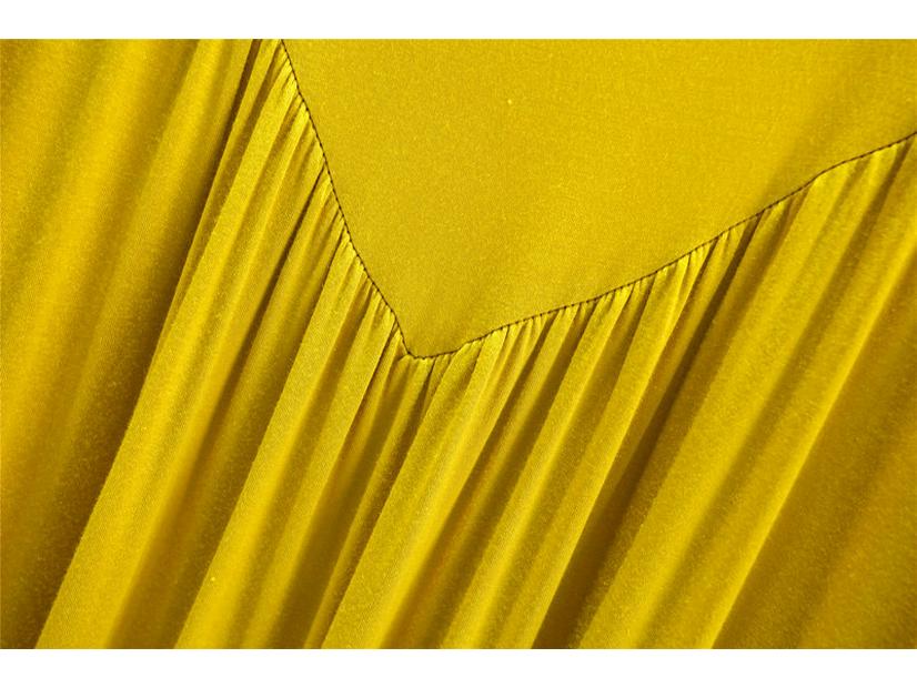 V-Neck Pleated Modal Cotton Long Nightdress - Women's Spring/Summer 2022 Collection