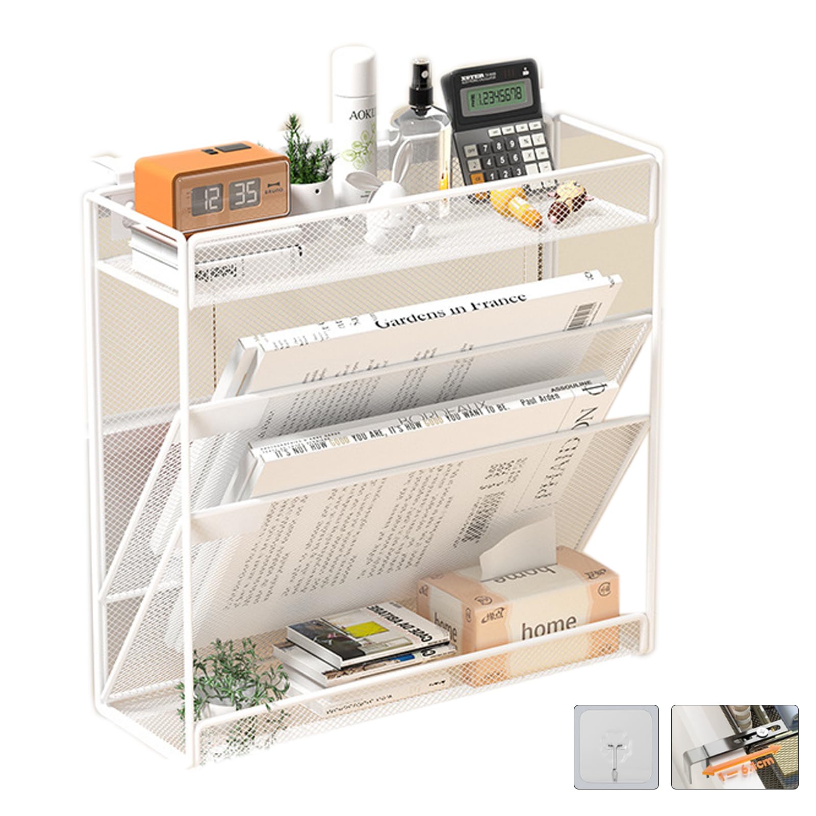 

File Desktop Storage A4 Letter File Document Letter Metal Large Document No Assembly Stationery Stylish Office Magazine File Table Storage Holds Study белый