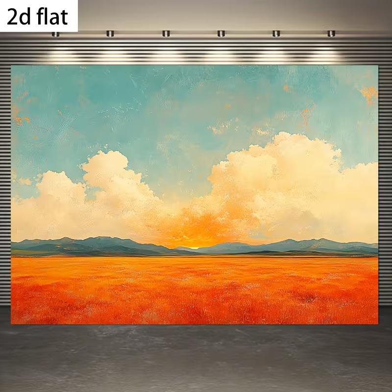 2D Abstract Sunset Prairie Painting Backdrop for Photoshoot