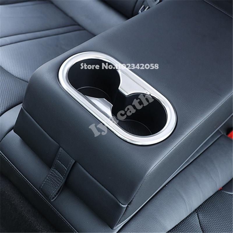 For KIA Optima K5    Stainless Steel Rear Seat Armrest  Center Rear Water Cup Holder Decoration Cover Frame